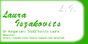 laura iszakovits business card